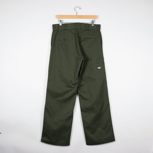Olive Dickies Double Knee Work Pants 32x30 (Relaxed Fit, Skated In)