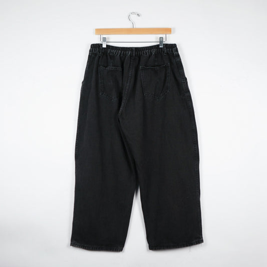 Black Baggy Denim Jeans 32x25 (Unbranded, Skated In)