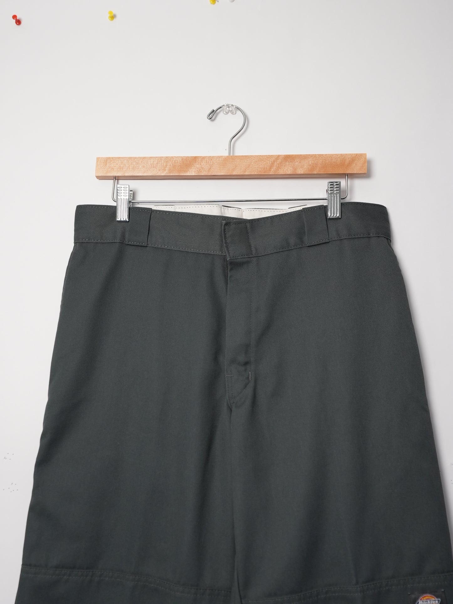 Dickies Charcoal Double Knee Pants (32x30, Skated In)