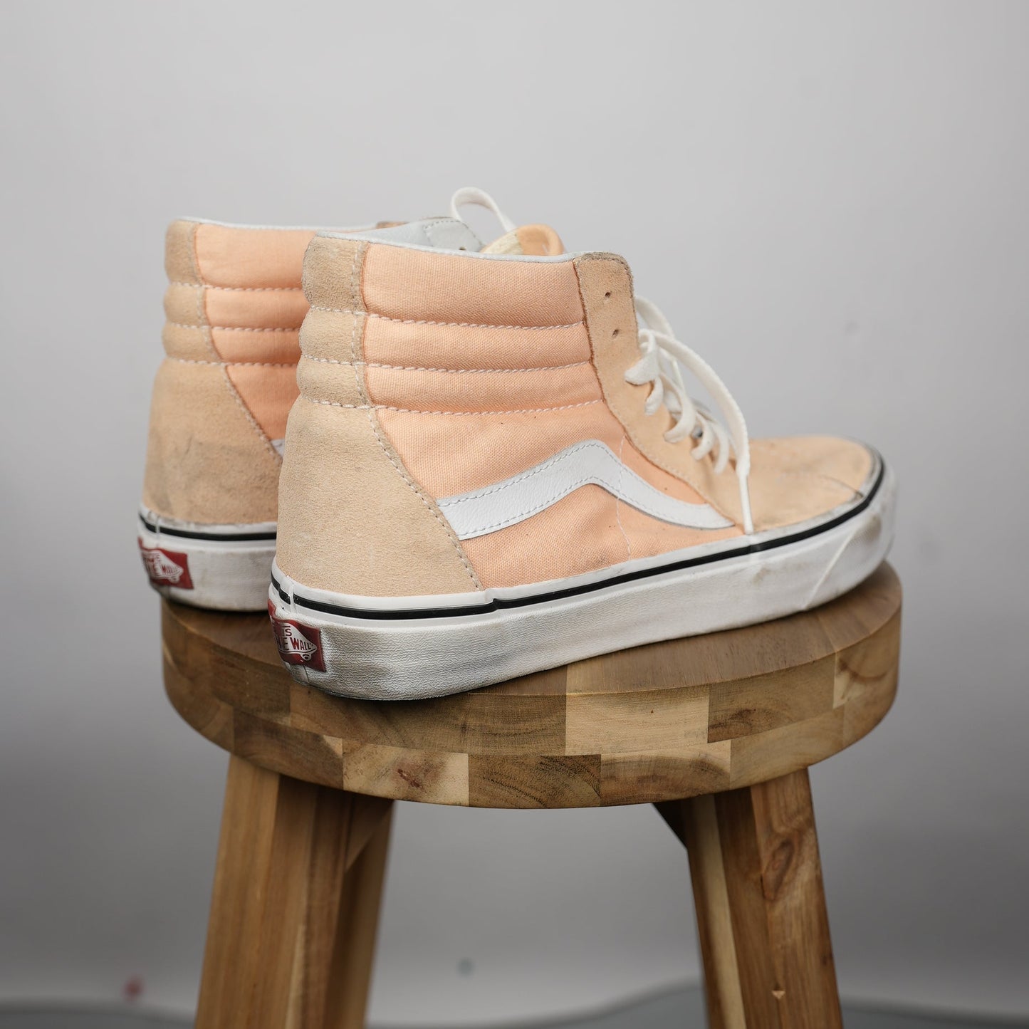 Vans Sk8-Hi “Peach/White” (Size 8, Lightly Skated)
