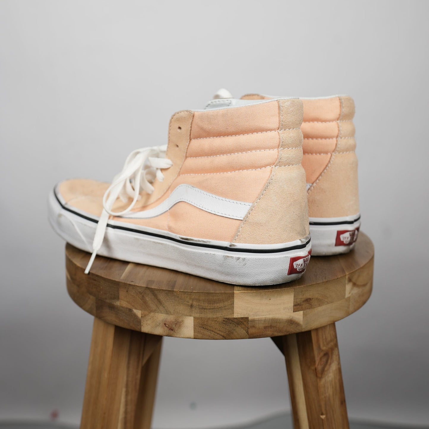 Vans Sk8-Hi “Peach/White” (Size 8, Lightly Skated)