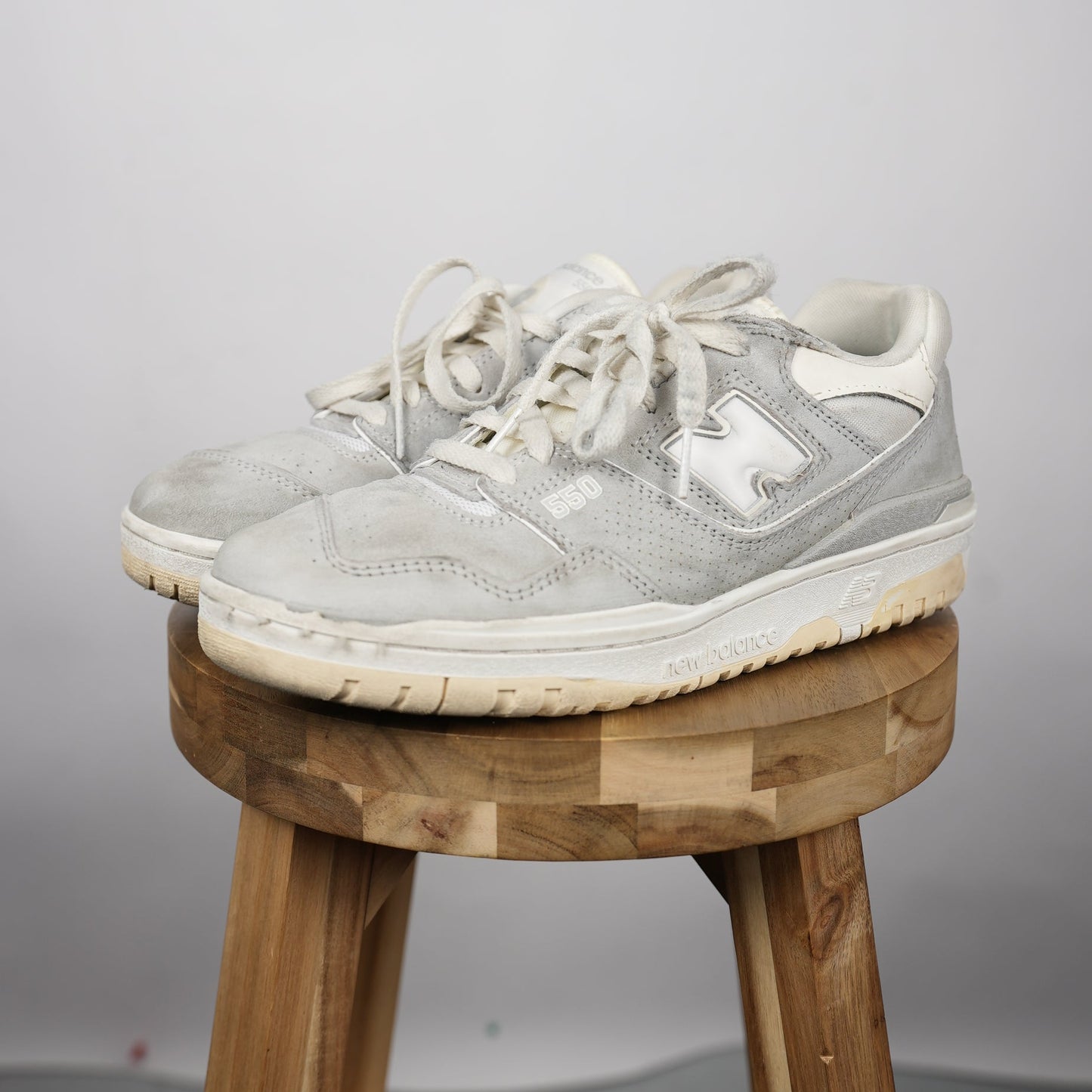 New Balance 550 “Light Grey” (Size 8, Lightly Skated)