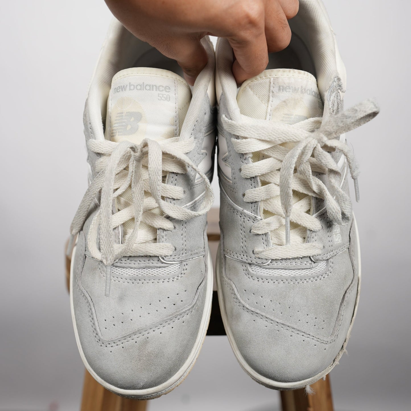 New Balance 550 “Light Grey” (Size 8, Lightly Skated)