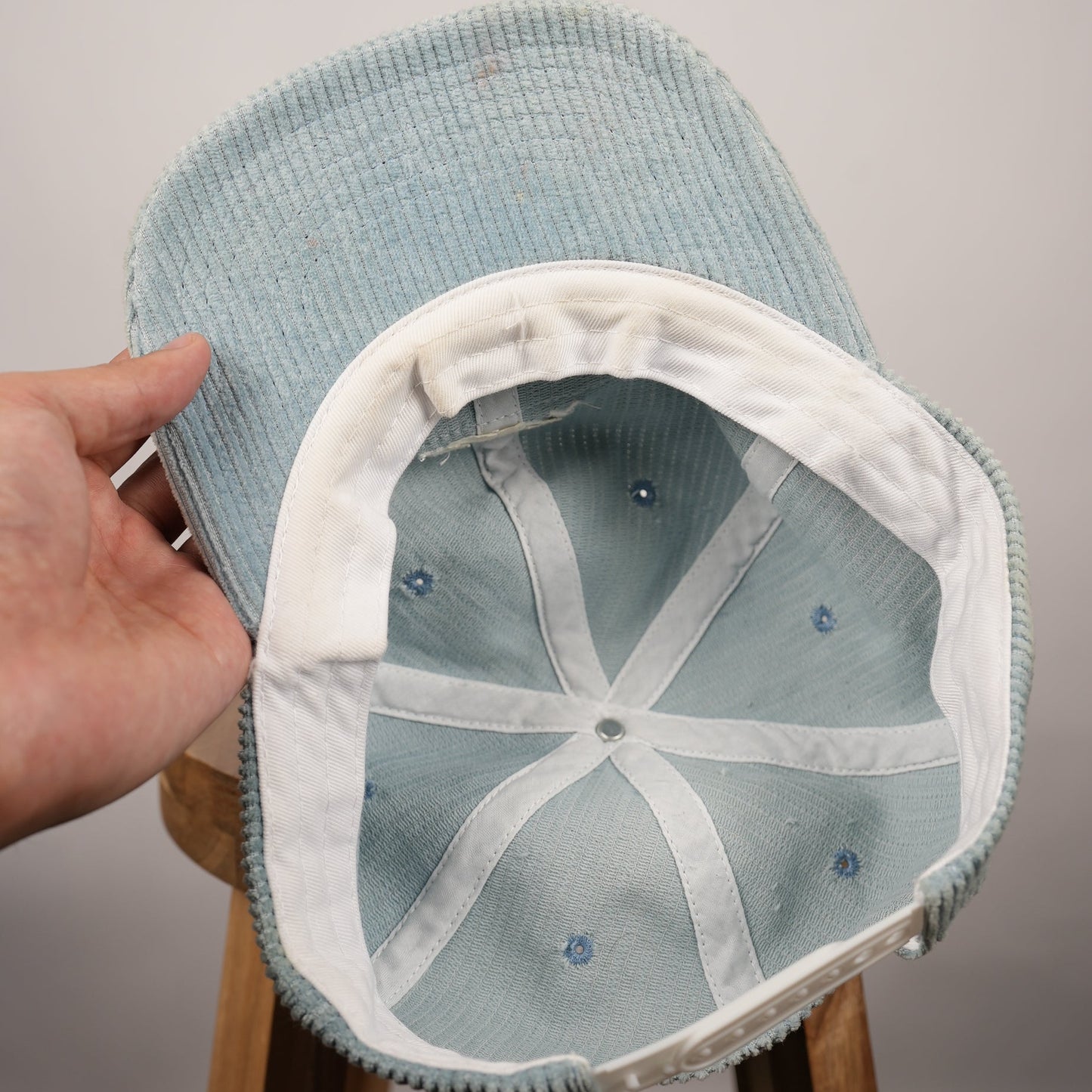 Endless Theory Corduroy Snapback (Light Aqua, Worn Once)