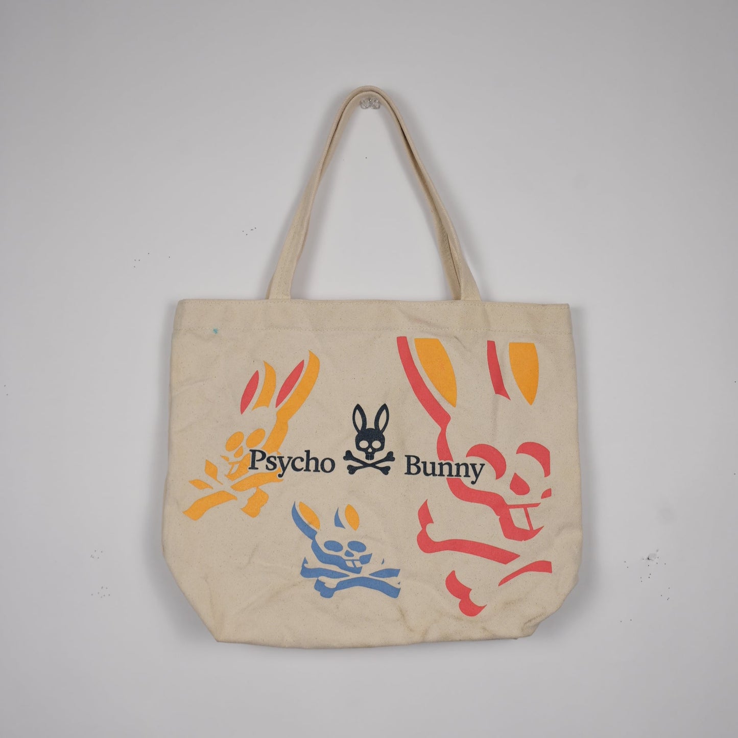 Psycho Bunny Canvas Tote Bag (Heavyweight, Colorful Print)