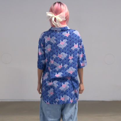 Apari Art Pattern Short Sleeve Button-Up (L)