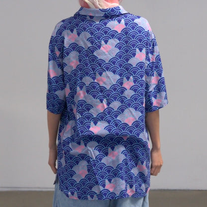 Apari Art Pattern Short Sleeve Button-Up (L)