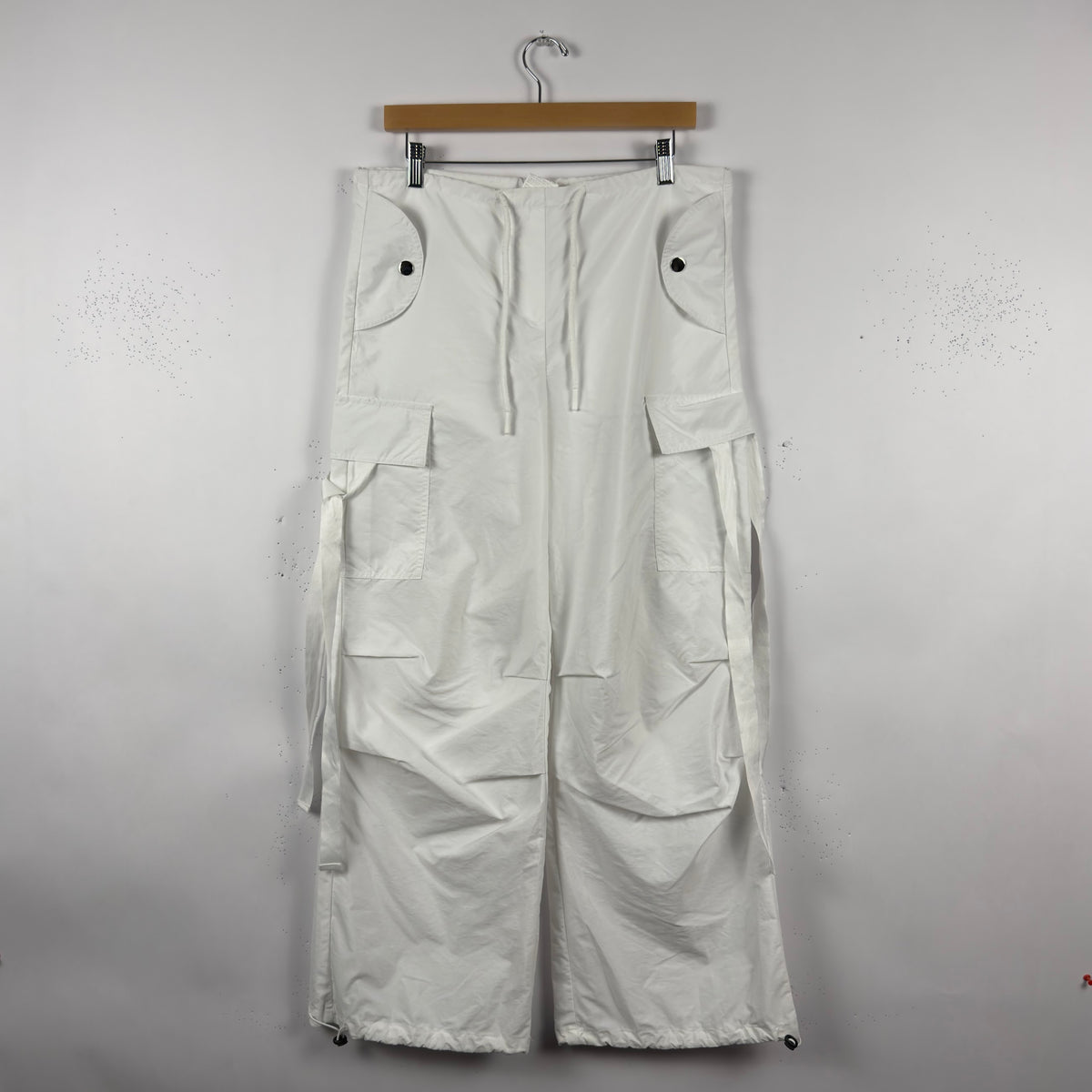 White Cargo Track Pants (30)