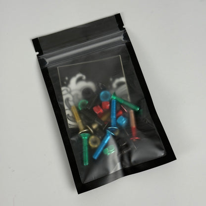 Colored skate bolts in the pack