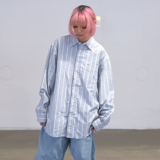 Vintage Tommy Hilfiger Striped Button-Up (L)