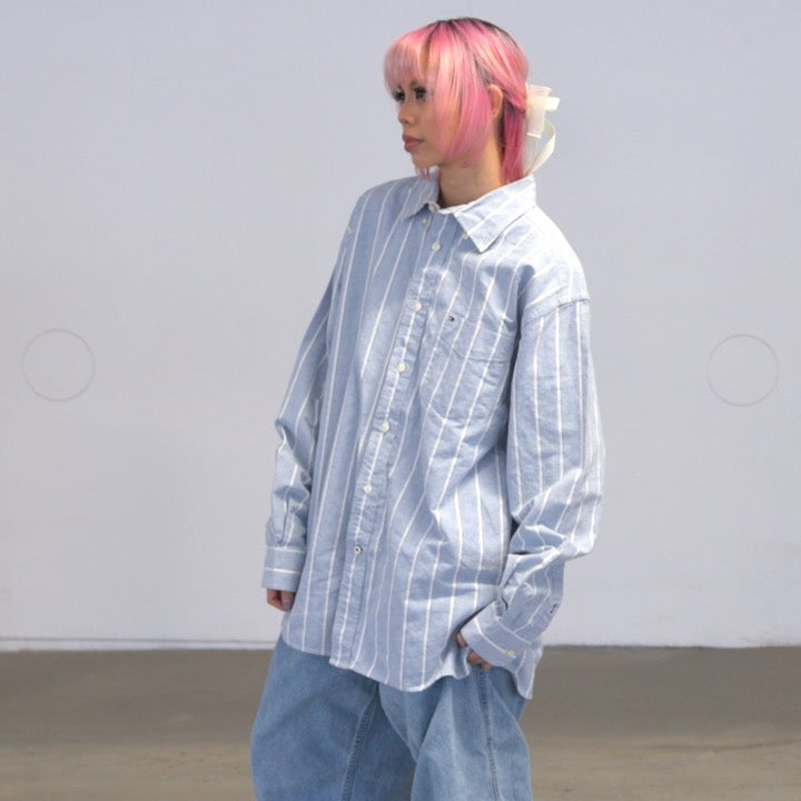 Vintage Tommy Hilfiger Striped Button-Up (L)