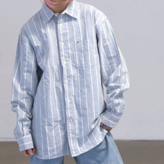 Vintage Tommy Hilfiger Striped Button-Up (L)