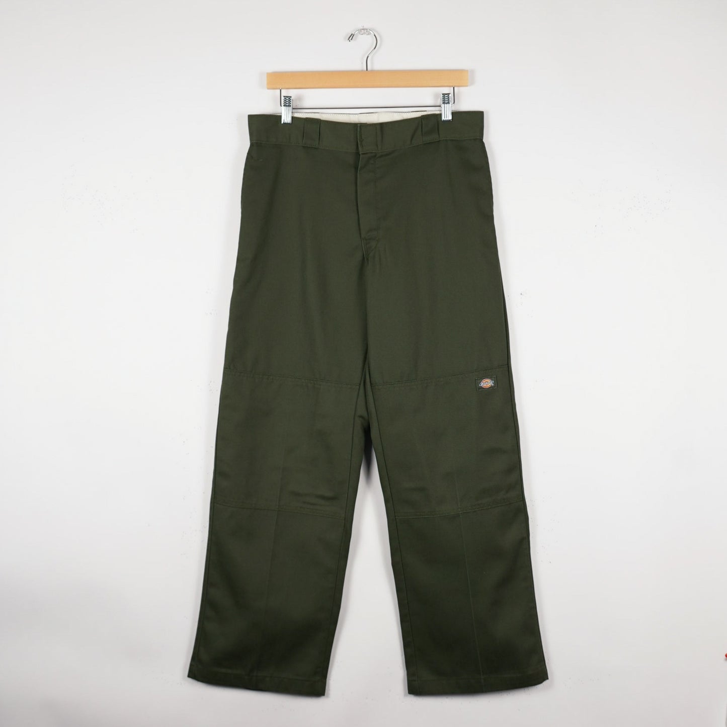 Olive Dickies Double Knee Work Pants 32x30 (Relaxed Fit, Skated In)