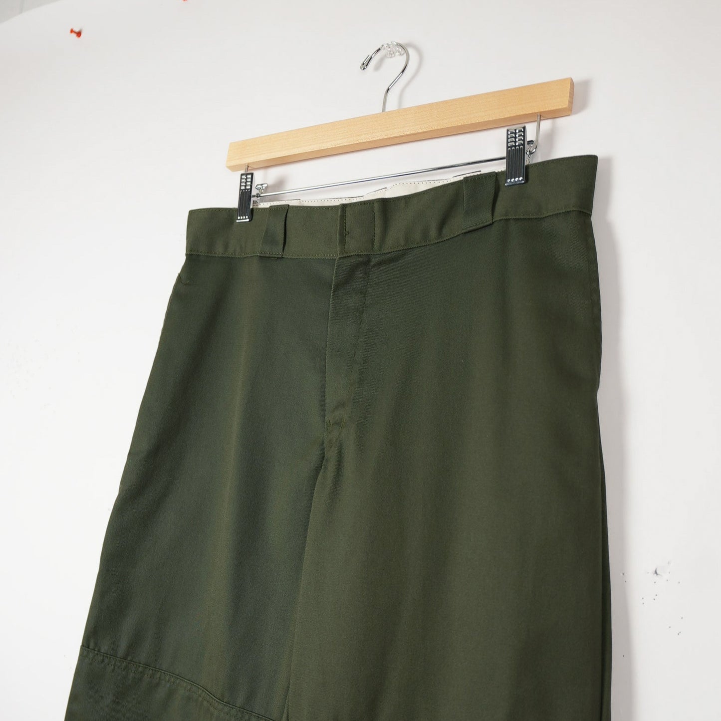 Olive Dickies Double Knee Work Pants 32x30 (Relaxed Fit, Skated In)