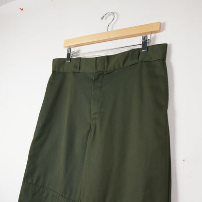 Olive Dickies Double Knee Work Pants 32x30 (Relaxed Fit, Skated In)
