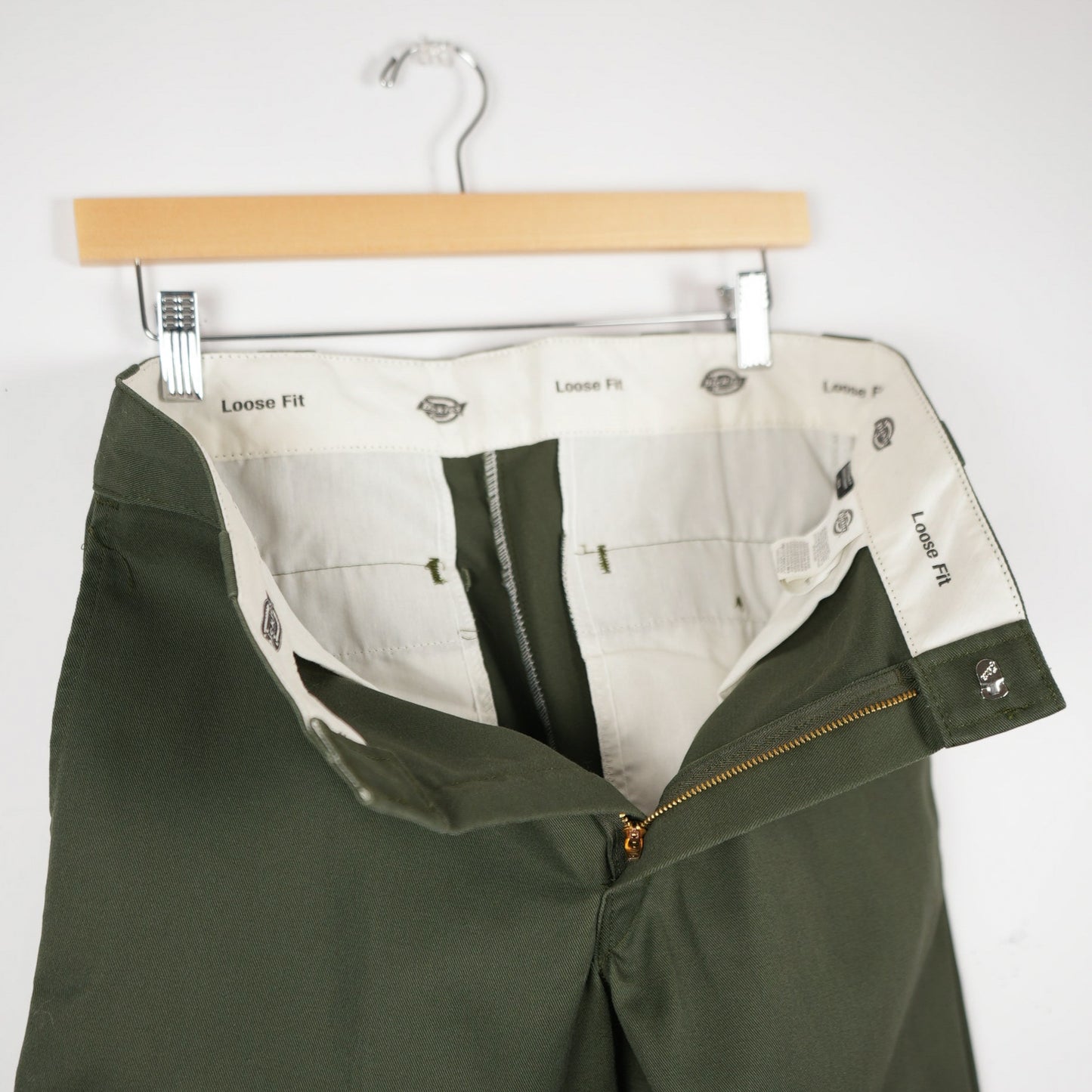 Olive Dickies Double Knee Work Pants 32x30 (Relaxed Fit, Skated In)