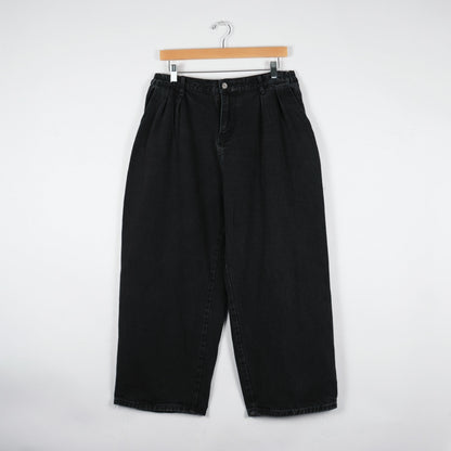 Black Baggy Denim Jeans 32x25 (Unbranded, Skated In)