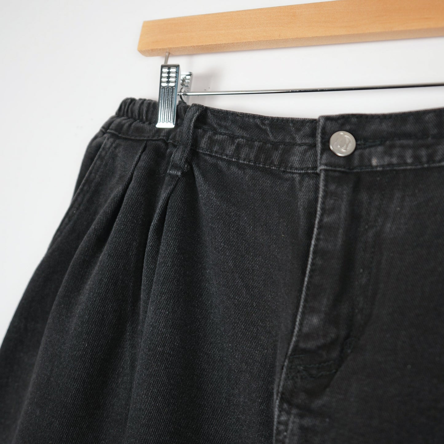 Black Baggy Denim Jeans 32x25 (Unbranded, Skated In)