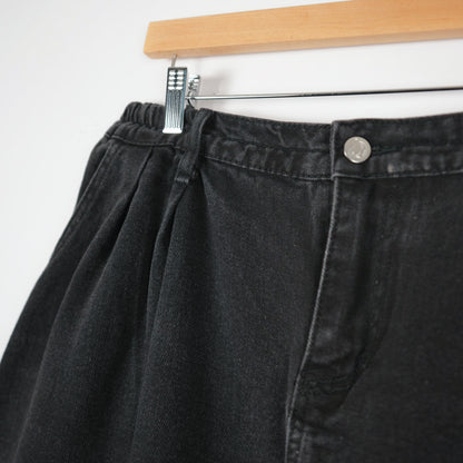 Black Baggy Denim Jeans 32x25 (Unbranded, Skated In)