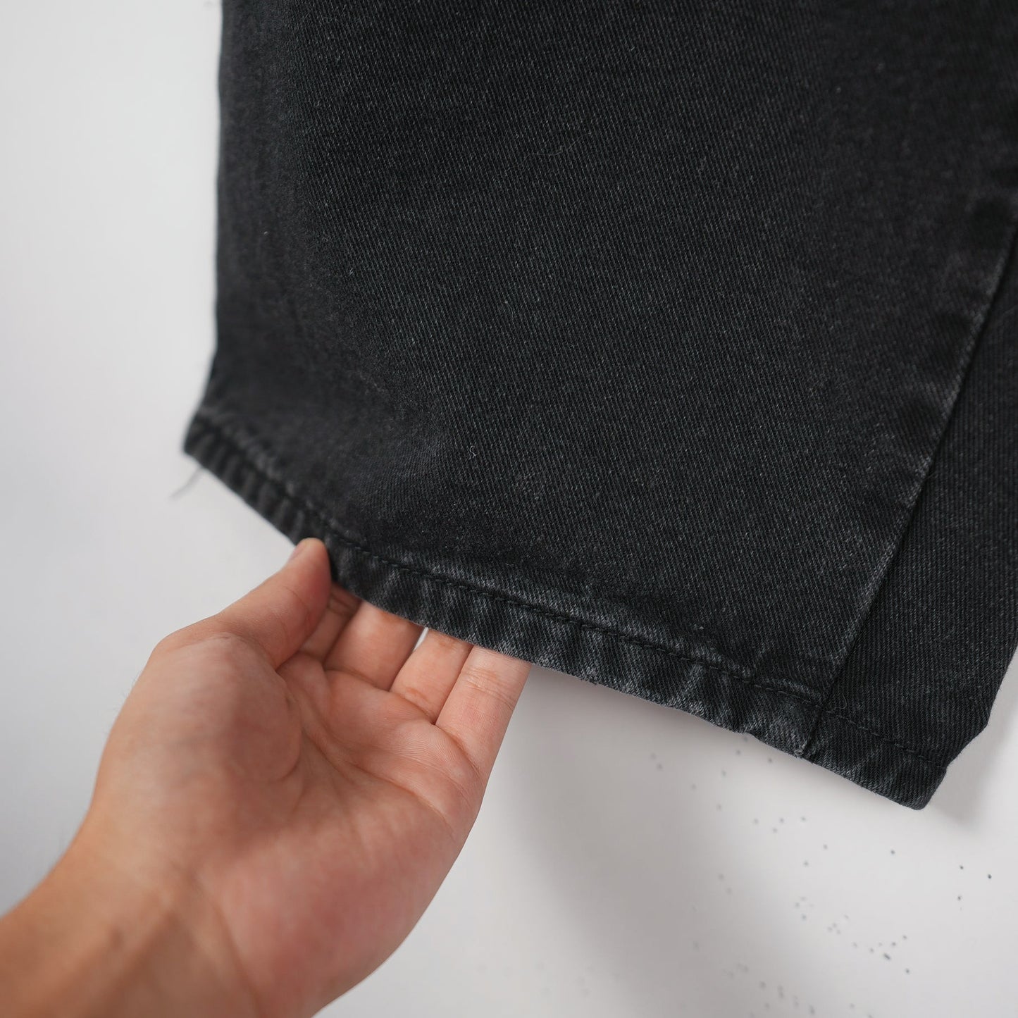Black Baggy Denim Jeans 32x25 (Unbranded, Skated In)