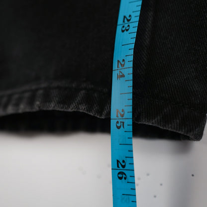 Black Baggy Denim Jeans 32x25 (Unbranded, Skated In)
