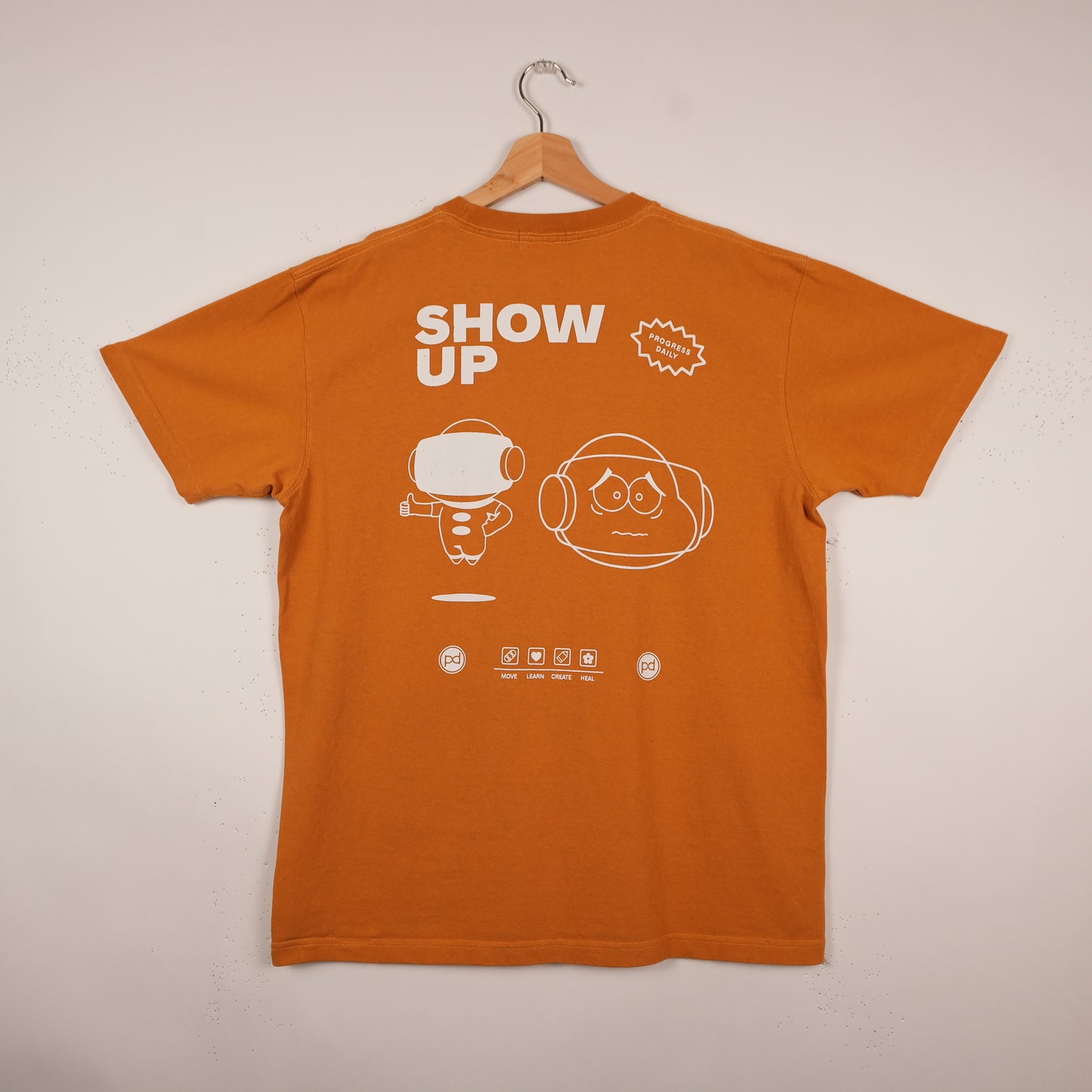 Progress Daily “Show Up” Burnt Orange Tee (XL)