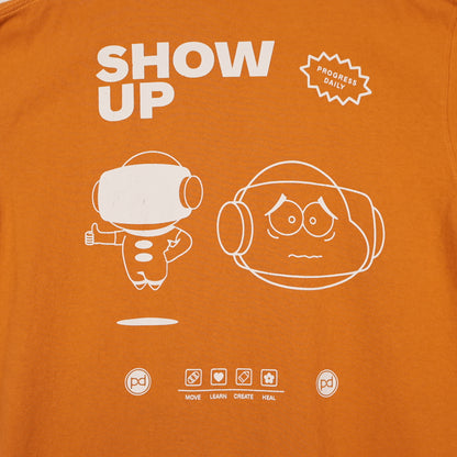 Progress Daily “Show Up” Burnt Orange Tee (XL)