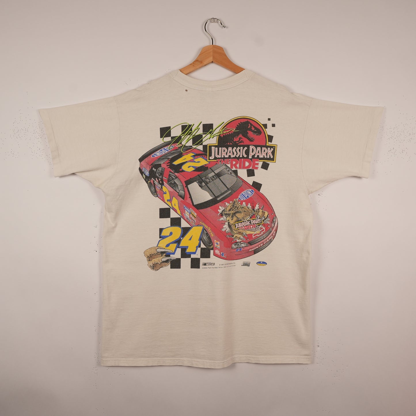 Vintage 1997 Jurassic Park “The Ride” Racing Tee