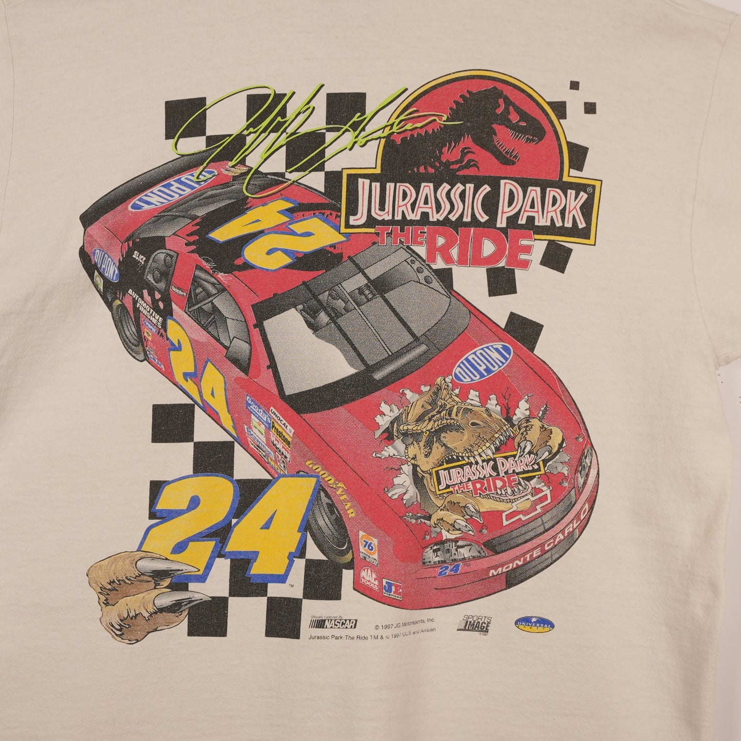 Vintage 1997 Jurassic Park “The Ride” Racing Tee