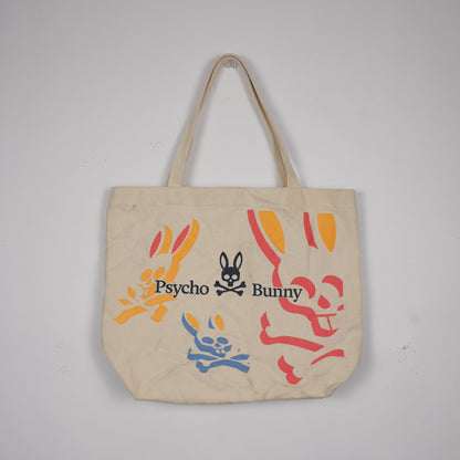 Psycho Bunny Canvas Tote Bag (Heavyweight, Colorful Print)