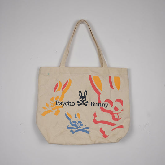 Psycho Bunny Canvas Tote Bag (Heavyweight, Colorful Print)