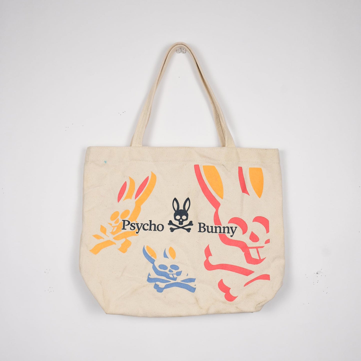 Psycho Bunny Canvas Tote Bag (Heavyweight, Colorful Print)