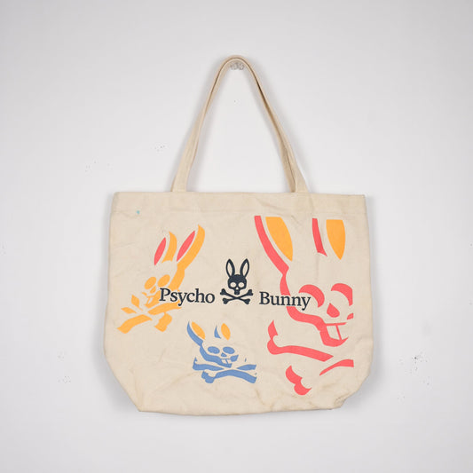 Psycho Bunny Canvas Tote Bag (Heavyweight, Colorful Print)