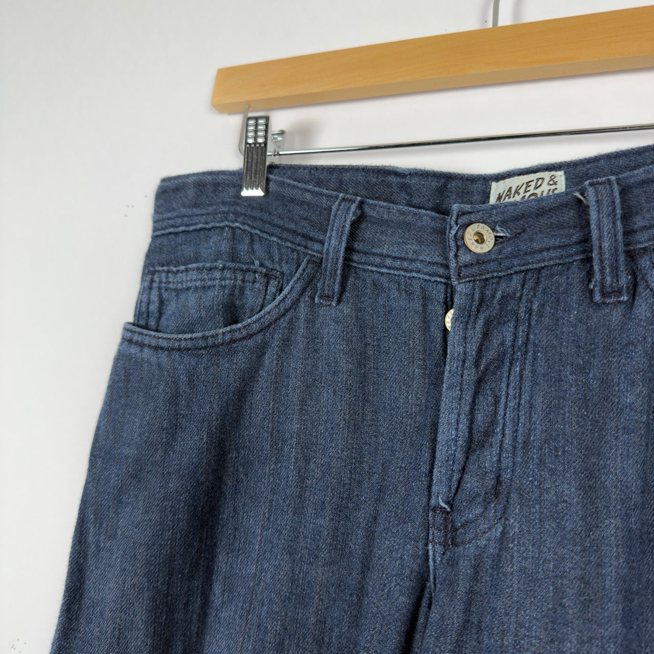 Naked & Famous Cropped Cotton Jeans – Soft Lightweight Denim (W32)
