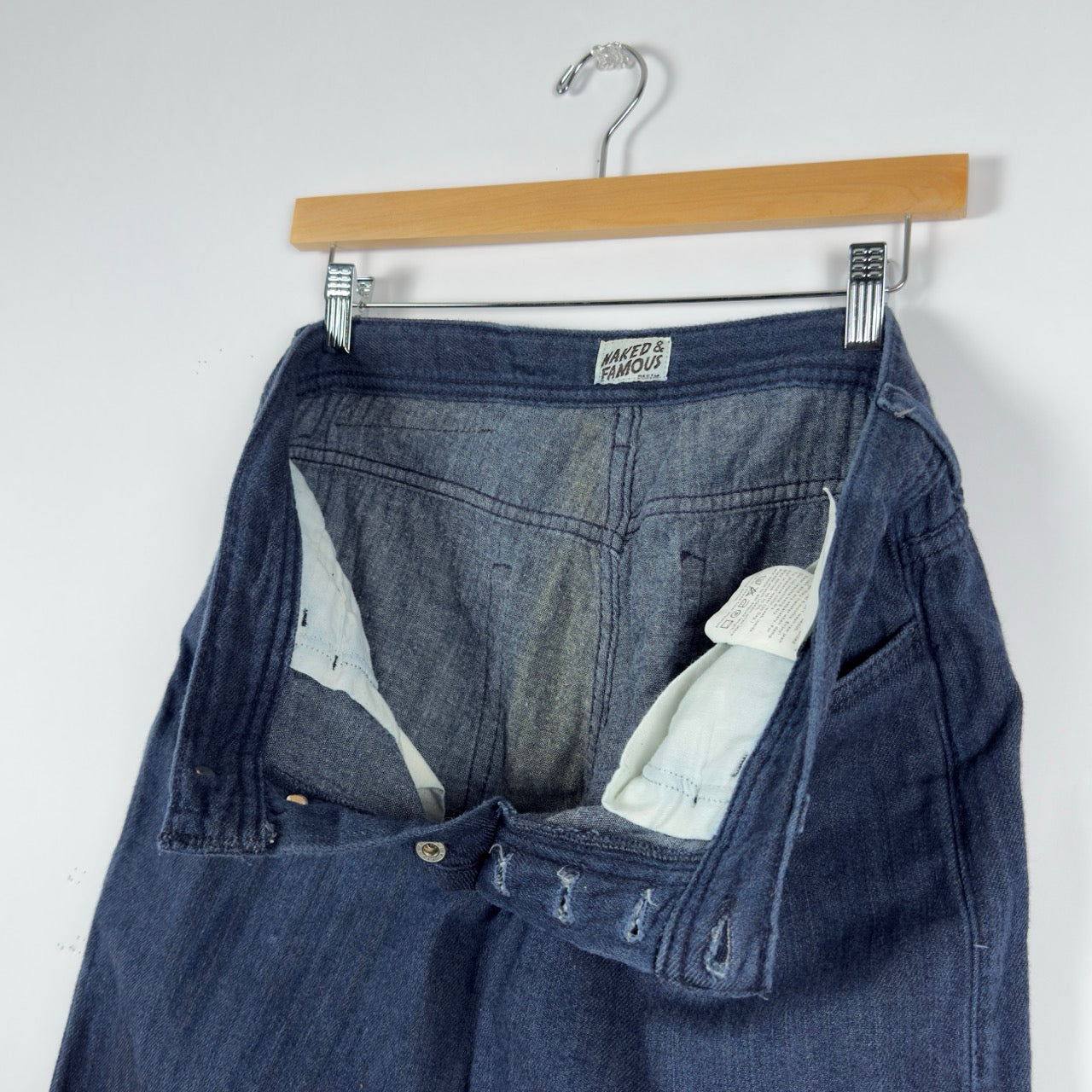 Naked & Famous Cropped Cotton Jeans – Soft Lightweight Denim (W32)