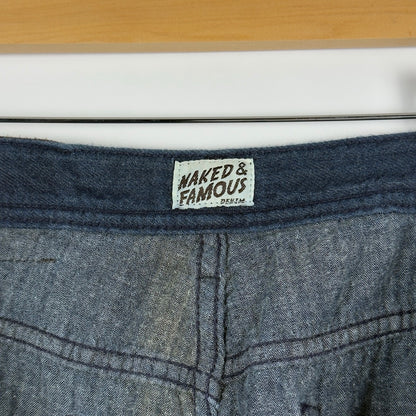 Naked & Famous Cropped Cotton Jeans – Soft Lightweight Denim (W32)
