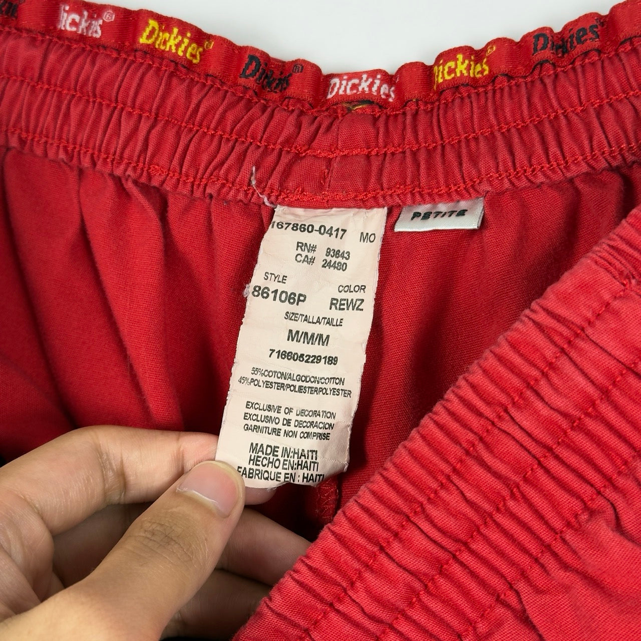Dickies Scrub Pants (Red, Size M)