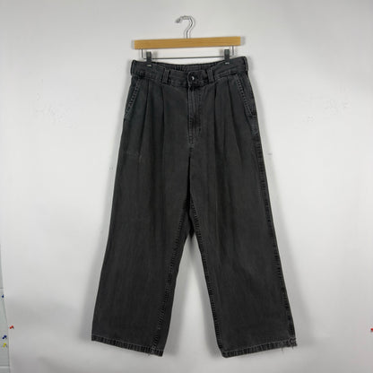 GU Black Denim Baggy Pants (Japan Exclusive)