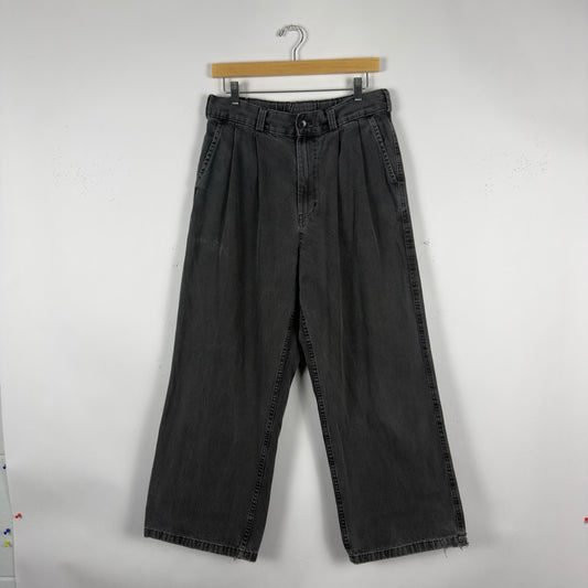 GU Black Denim Baggy Pants (Japan Exclusive)